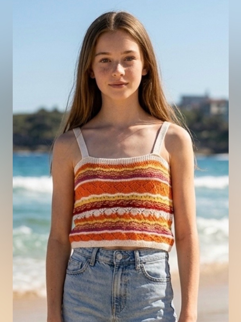 Zara Girls Bundle Of 2 Multicolor Knit Crocheted Cropped Tops